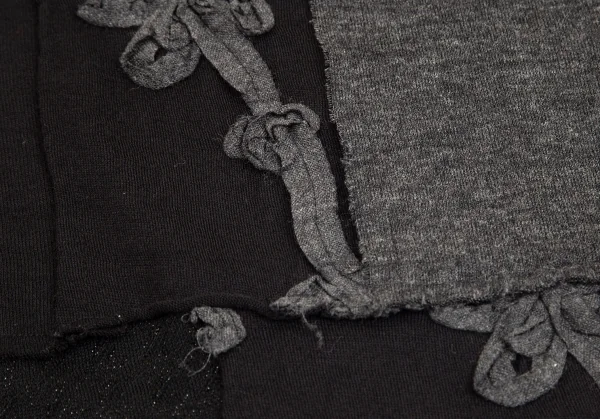 トリココムデギャルソンtricot COMME des GARCONS ウールシワ加工パッチワークTシャツ 黒S位 K-102163_006