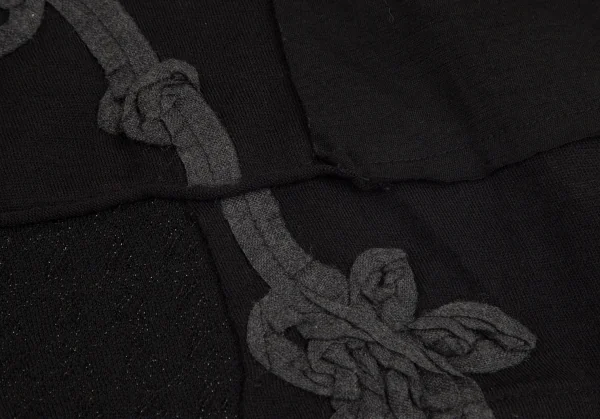 トリココムデギャルソンtricot COMME des GARCONS ウールシワ加工パッチワークTシャツ 黒S位 K-102163_007