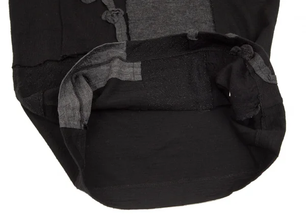 トリココムデギャルソンtricot COMME des GARCONS ウールシワ加工パッチワークTシャツ 黒S位 K-102163_008