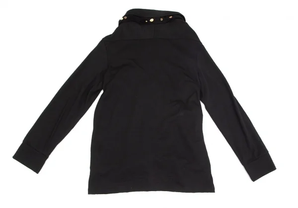 トリココムデギャルソンtricot COMME des GARCONS スタッズストール着脱ラウンドカラーウールシャツ 黒M位 K-102167_011