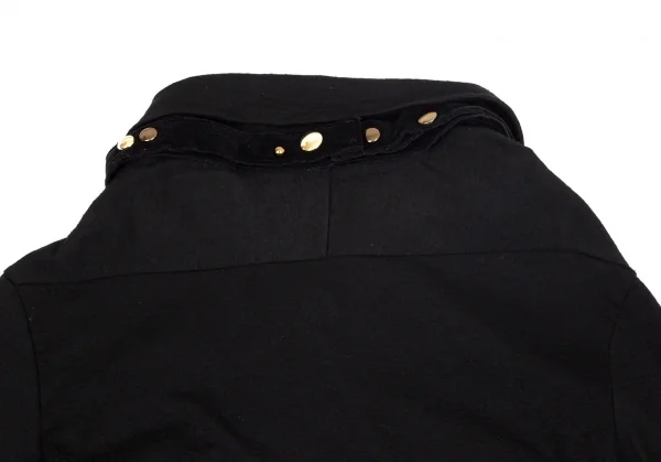 トリココムデギャルソンtricot COMME des GARCONS スタッズストール着脱ラウンドカラーウールシャツ 黒M位 K-102167_012
