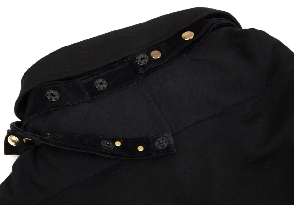 トリココムデギャルソンtricot COMME des GARCONS スタッズストール着脱ラウンドカラーウールシャツ 黒M位 K-102167_013