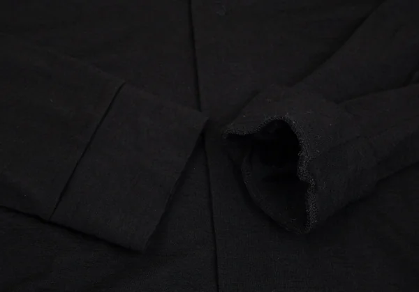 トリココムデギャルソンtricot COMME des GARCONS スタッズストール着脱ラウンドカラーウールシャツ 黒M位 K-102167_007