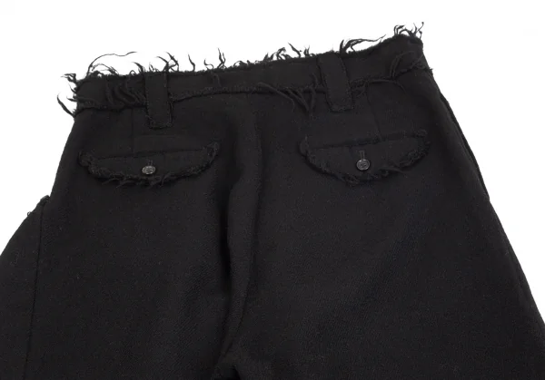 トリココムデギャルソンtricot COMME des GARCONSウエストダブルベルトコサージュ縮絨ワイドパンツ 黒M K-102174_012