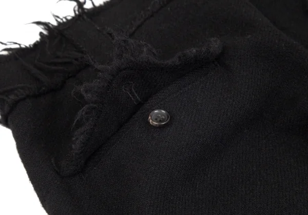 トリココムデギャルソンtricot COMME des GARCONSウエストダブルベルトコサージュ縮絨ワイドパンツ 黒M K-102174_013