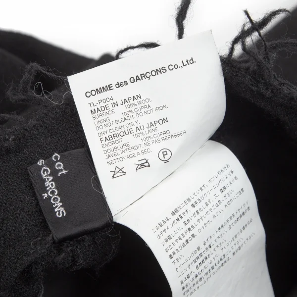 トリココムデギャルソンtricot COMME des GARCONSウエストダブルベルトコサージュ縮絨ワイドパンツ 黒M K-102174_015