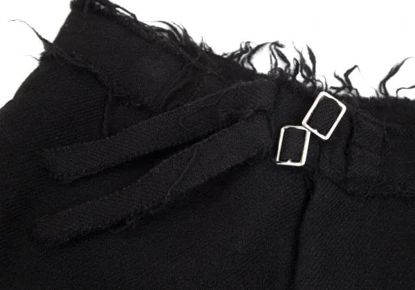 トリココムデギャルソンtricot COMME des GARCONSウエストダブルベルトコサージュ縮絨ワイドパンツ 黒M K-102174_003
