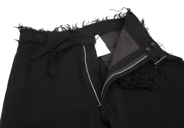 トリココムデギャルソンtricot COMME des GARCONSウエストダブルベルトコサージュ縮絨ワイドパンツ 黒M K-102174_004