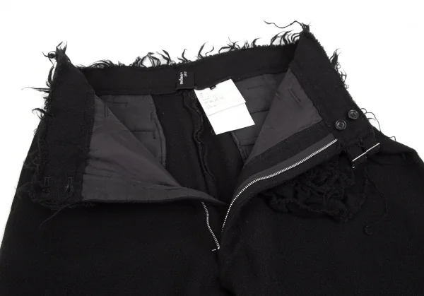 トリココムデギャルソンtricot COMME des GARCONSウエストダブルベルトコサージュ縮絨ワイドパンツ 黒M K-102174_005