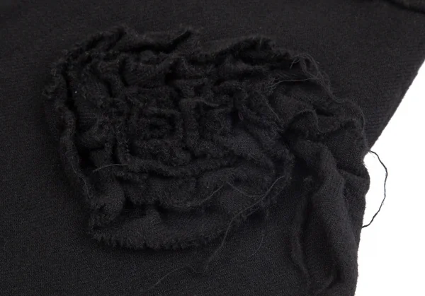 トリココムデギャルソンtricot COMME des GARCONSウエストダブルベルトコサージュ縮絨ワイドパンツ 黒M K-102174_008