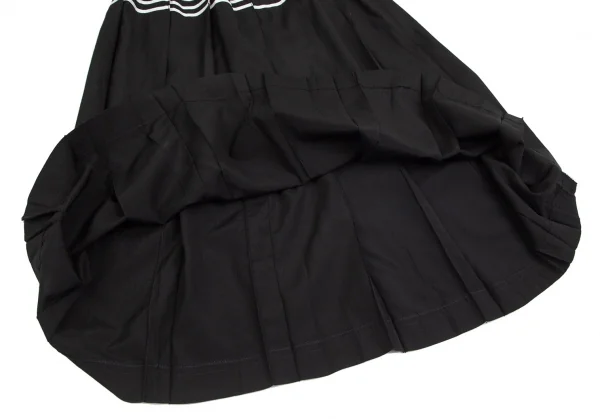 トリココムデギャルソンtricot COMME des GARCONS テープラインプリーツロングスカート 黒白M位 K-102177_010