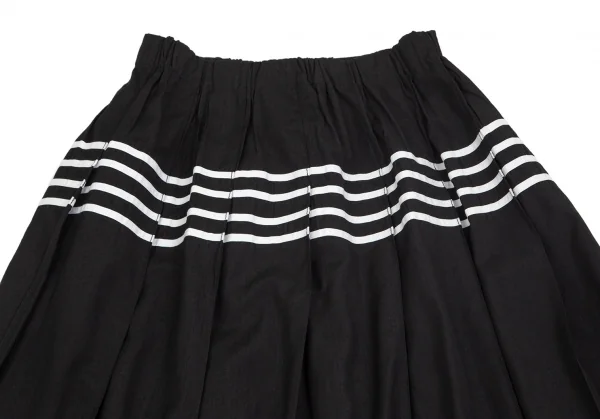 トリココムデギャルソンtricot COMME des GARCONS テープラインプリーツロングスカート 黒白M位 K-102177_012