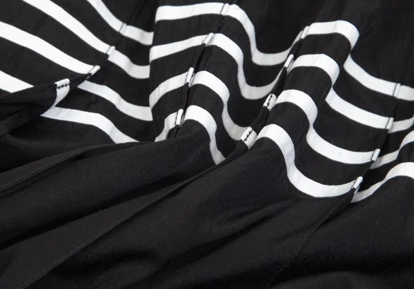 トリココムデギャルソンtricot COMME des GARCONS テープラインプリーツロングスカート 黒白M位 K-102177_013