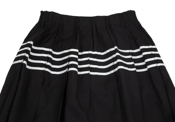 トリココムデギャルソンtricot COMME des GARCONS テープラインプリーツロングスカート 黒白M位 K-102177_003
