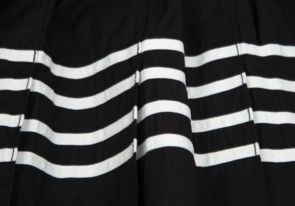 トリココムデギャルソンtricot COMME des GARCONS テープラインプリーツロングスカート 黒白M位 K-102177_004