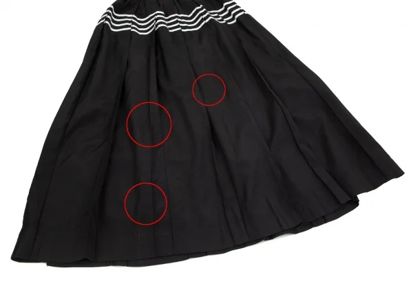 トリココムデギャルソンtricot COMME des GARCONS テープラインプリーツロングスカート 黒白M位 K-102177_006