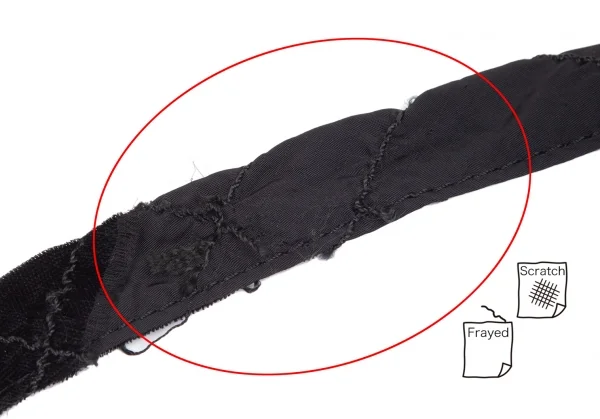 トリココムデギャルソンtricot COMME des GARCONS異素材貼り付けステッチラップスカート 黒M K-102181_007