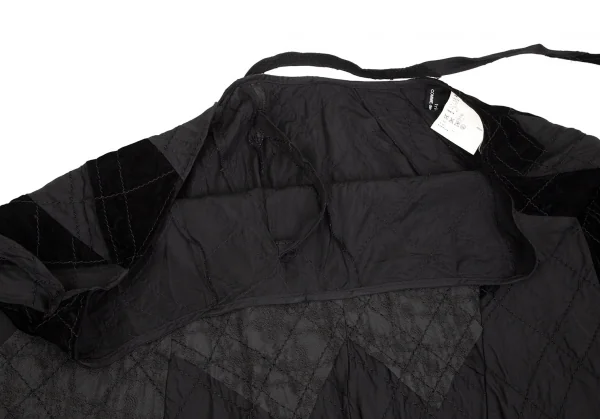 トリココムデギャルソンtricot COMME des GARCONS異素材貼り付けステッチラップスカート 黒M K-102181_008