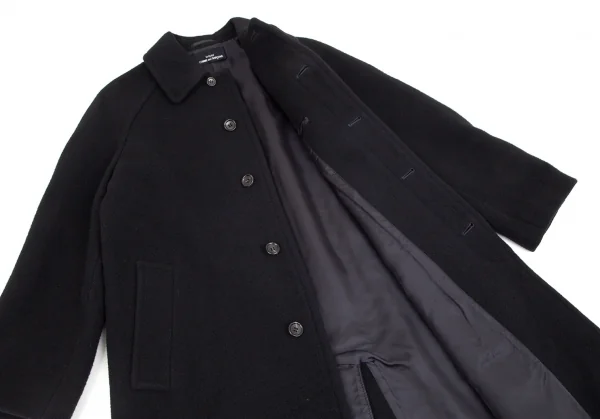 トリココムデギャルソンtricot COMME des GARCONS メルトンウールステンカラーロングコート 濃紺M位 K-102183_010