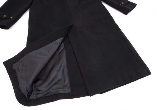 トリココムデギャルソンtricot COMME des GARCONS メルトンウールステンカラーロングコート 濃紺M位 K-102183_014