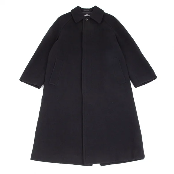 トリココムデギャルソンtricot COMME des GARCONS メルトンウールステンカラーロングコート 濃紺M位 K-102183_002