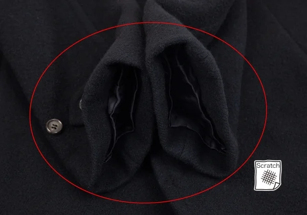 トリココムデギャルソンtricot COMME des GARCONS メルトンウールステンカラーロングコート 濃紺M位 K-102183_007