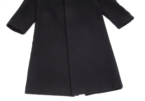 トリココムデギャルソンtricot COMME des GARCONS メルトンウールステンカラーロングコート 濃紺M位 K-102183_008