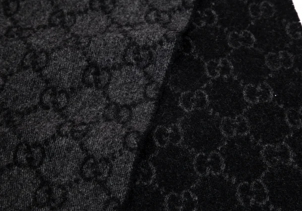 グッチGUCCI GG柄カシミヤストール 黒 K-102197_002