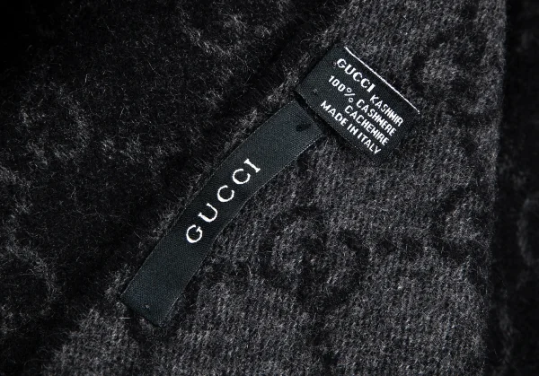 グッチGUCCI GG柄カシミヤストール 黒 K-102197_007