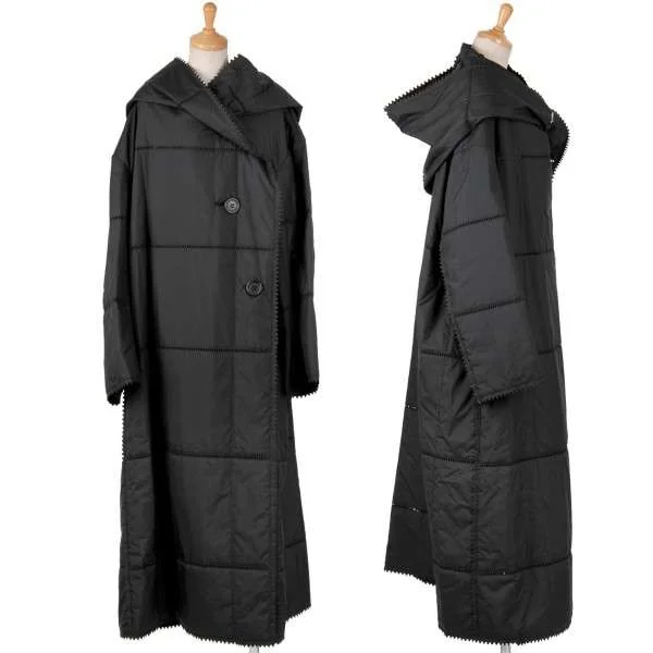 イッセイミヤケISSEY MIYAKE フード付きカット刺繍ロングコート