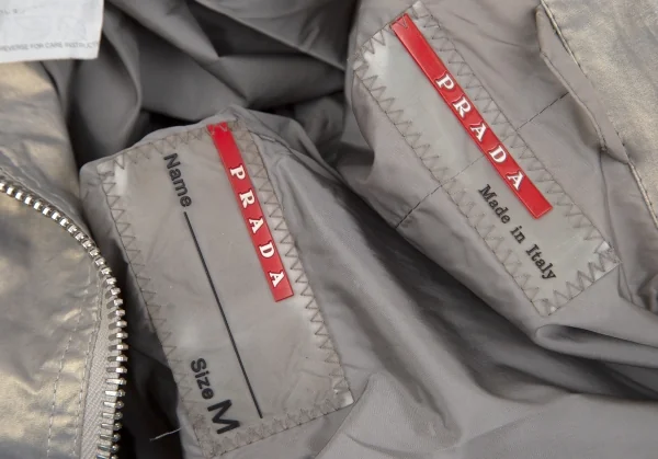 プラダスポーツPRADA SPORT メタリックジップアップブルゾン シャンパンゴールドM位 K-102202_019