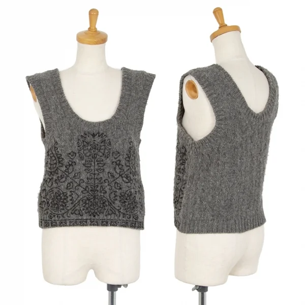 tao COMME des GARCONS Front Printed Knti Vest Grey M K-102204_001
