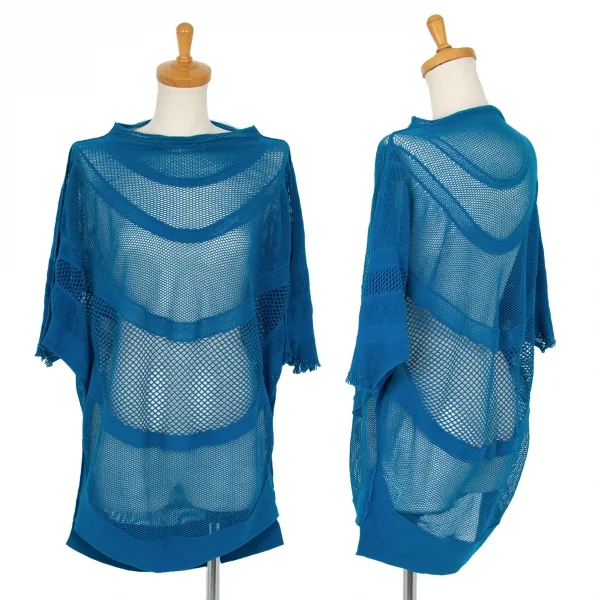 イッセイミヤケ エーポックISSEY MIYAKE A-POC ネット切替ドルマントップス 水色2 K-102226_001