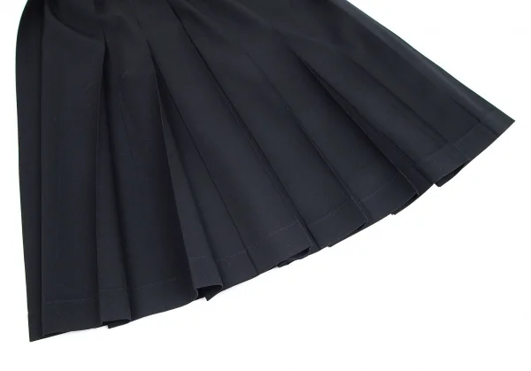 ローブドシャンブル コムデギャルソンrobe de chambre COMME des GARCONS ウールギャバプリーツフレアスカート ネイビーL K-102269_005