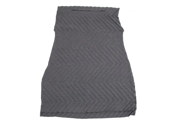 イッセイミヤケ ミーISSEY MIYAKE me 矢絣プリーツワンピース グレーFree K-102308_002