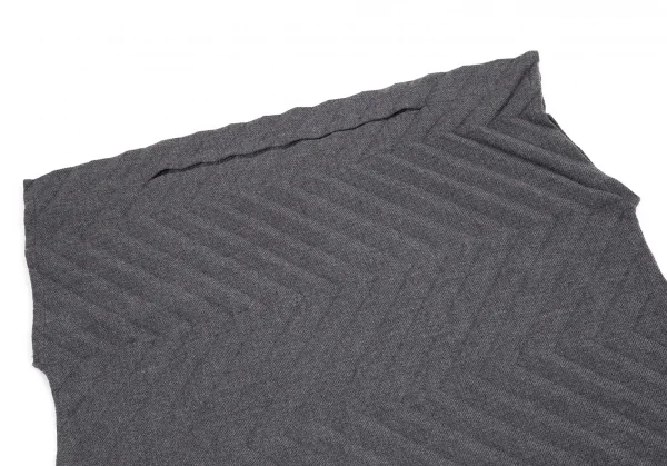 イッセイミヤケ ミーISSEY MIYAKE me 矢絣プリーツワンピース グレーFree K-102308_003