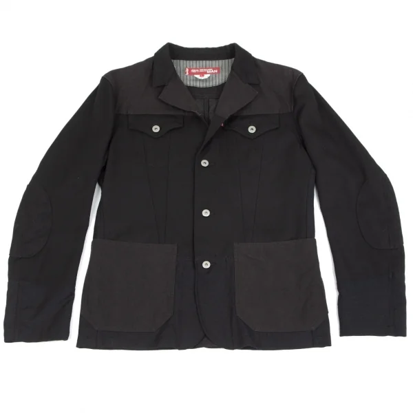 ジュンヤワタナベ マン コムデギャルソン×リーバイス  JUNYA WATANABE MAN COMME des GARCONS×Levi's 切替ウールギャバジャケット 黒L K-102323_001