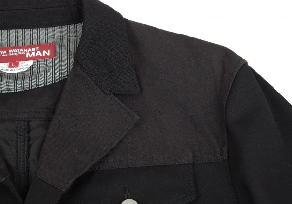 ジュンヤワタナベ マン コムデギャルソン×リーバイス  JUNYA WATANABE MAN COMME des GARCONS×Levi's 切替ウールギャバジャケット 黒L K-102323_003