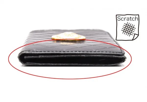 ヴェルサーチVERSACE ダイヤエンボスサンバーストグレカカードケース 黒ゴールド K-102336_005