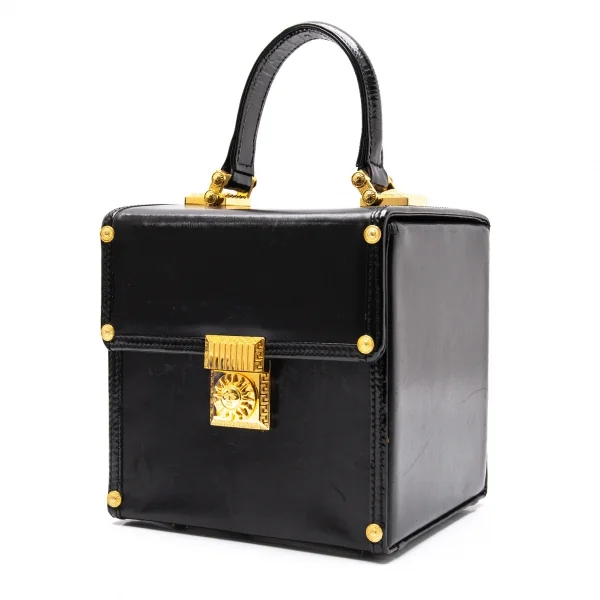 ジャンニヴェルサーチGIANNI VERSACE サンバーストバニティバッグ 黒ゴールド K-102338_001