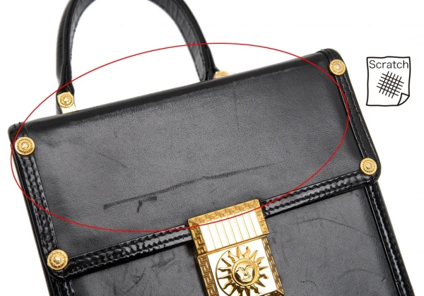 ジャンニヴェルサーチGIANNI VERSACE サンバーストバニティバッグ 黒ゴールド K-102338_010