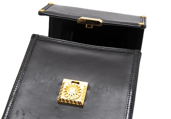 ジャンニヴェルサーチGIANNI VERSACE サンバーストバニティバッグ 黒ゴールド K-102338_015