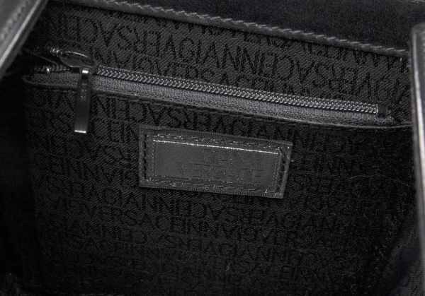 ジャンニヴェルサーチGIANNI VERSACE サンバーストバニティバッグ 黒ゴールド K-102338_019