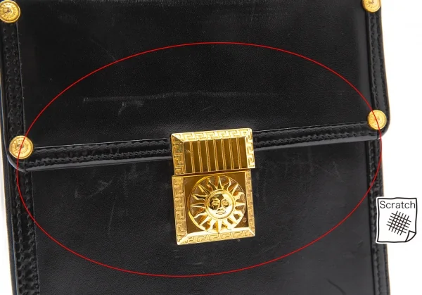 ジャンニヴェルサーチGIANNI VERSACE サンバーストバニティバッグ 黒ゴールド K-102338_008