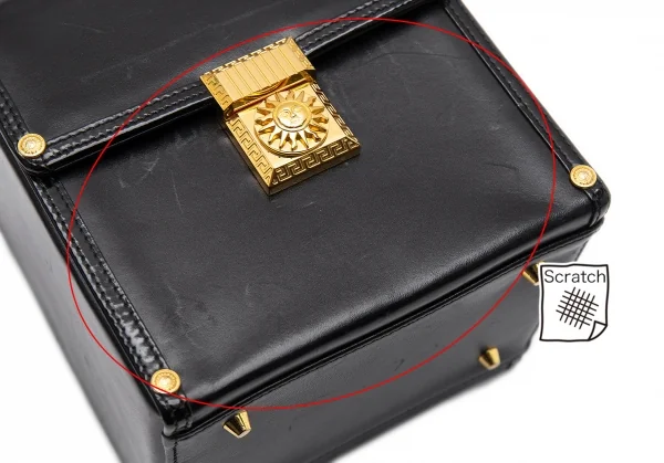 ジャンニヴェルサーチGIANNI VERSACE サンバーストバニティバッグ 黒ゴールド K-102338_009