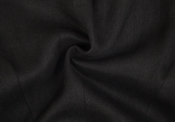 ヨウジヤマモト ファムYohji Yamamoto FEMME リネン裁ち切りデザインノーカラーホック留めジャケット 黒2 K-102351_017