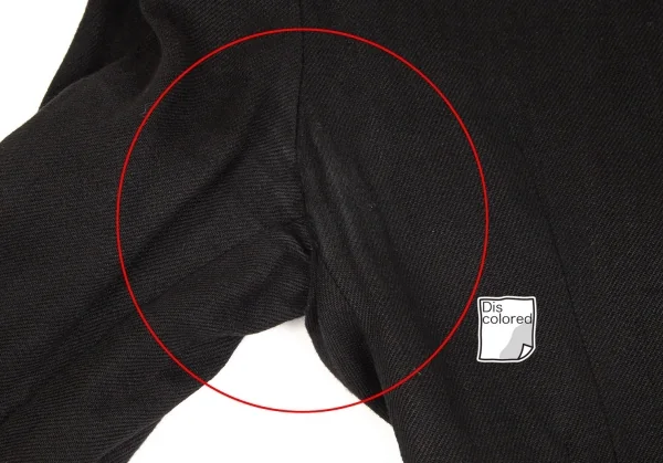 ヨウジヤマモト ファムYohji Yamamoto FEMME リネン裁ち切りデザインノーカラーホック留めジャケット 黒2 K-102351_004