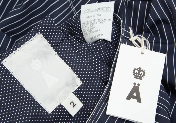 A Back Star Design Cotton Striped Shorts K-102370_013