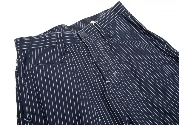 A Back Star Design Cotton Striped Shorts K-102370_006