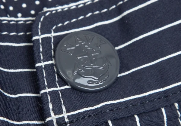 A Back Star Design Cotton Striped Shorts K-102370_008